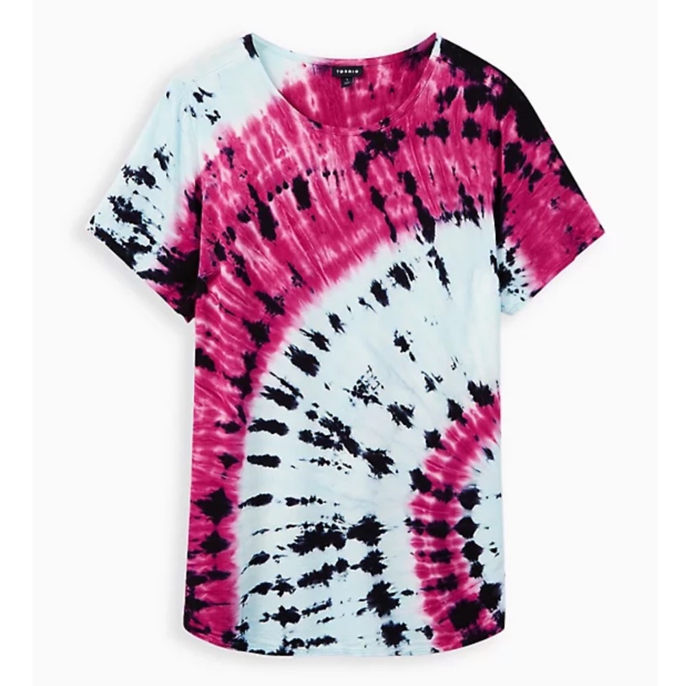 Torrid Tie-Dye Soft-Stretch Challis Tee Size 00